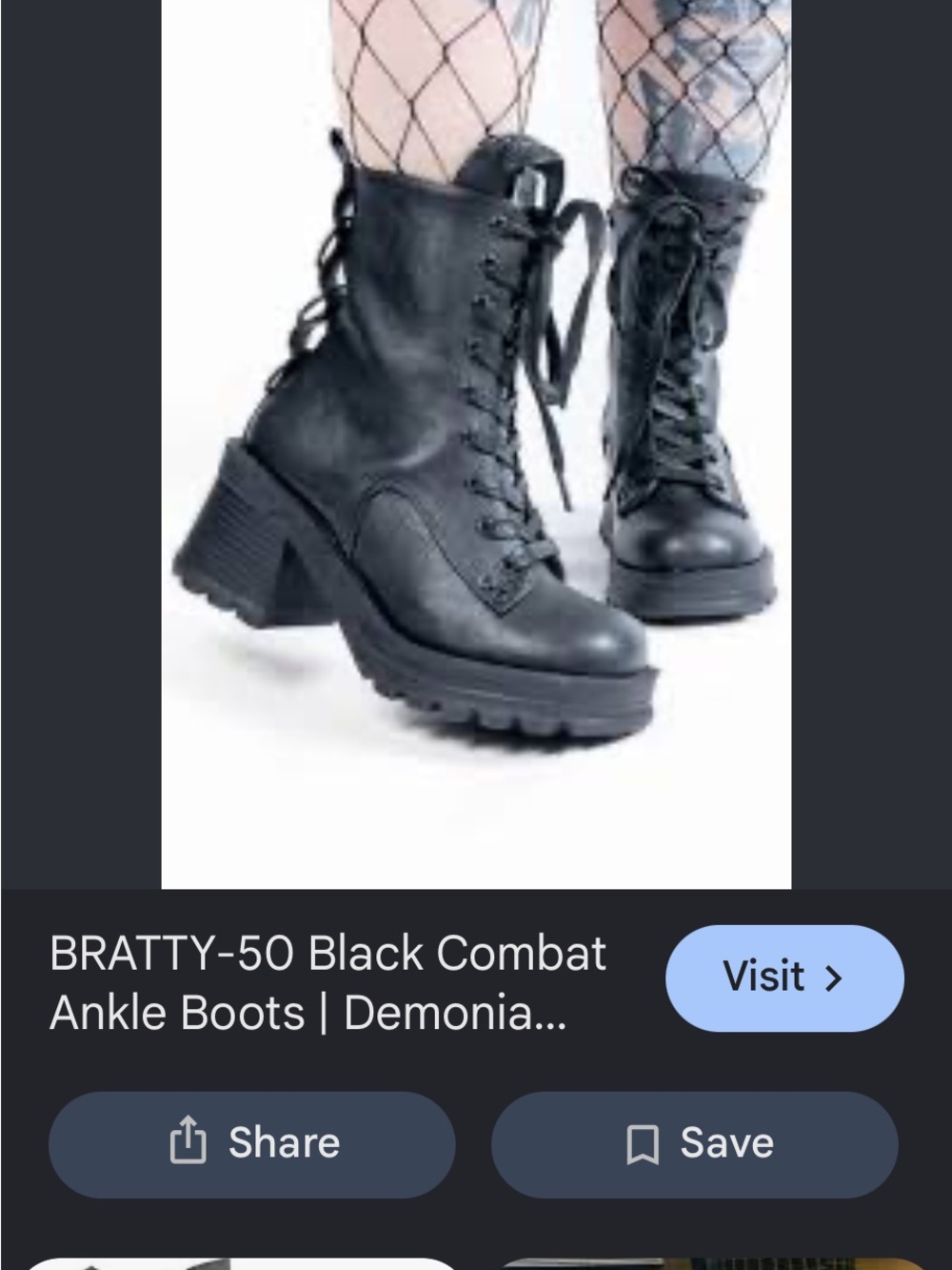 Demonia Black Lace-Up Combat Heeled Ankle Boots